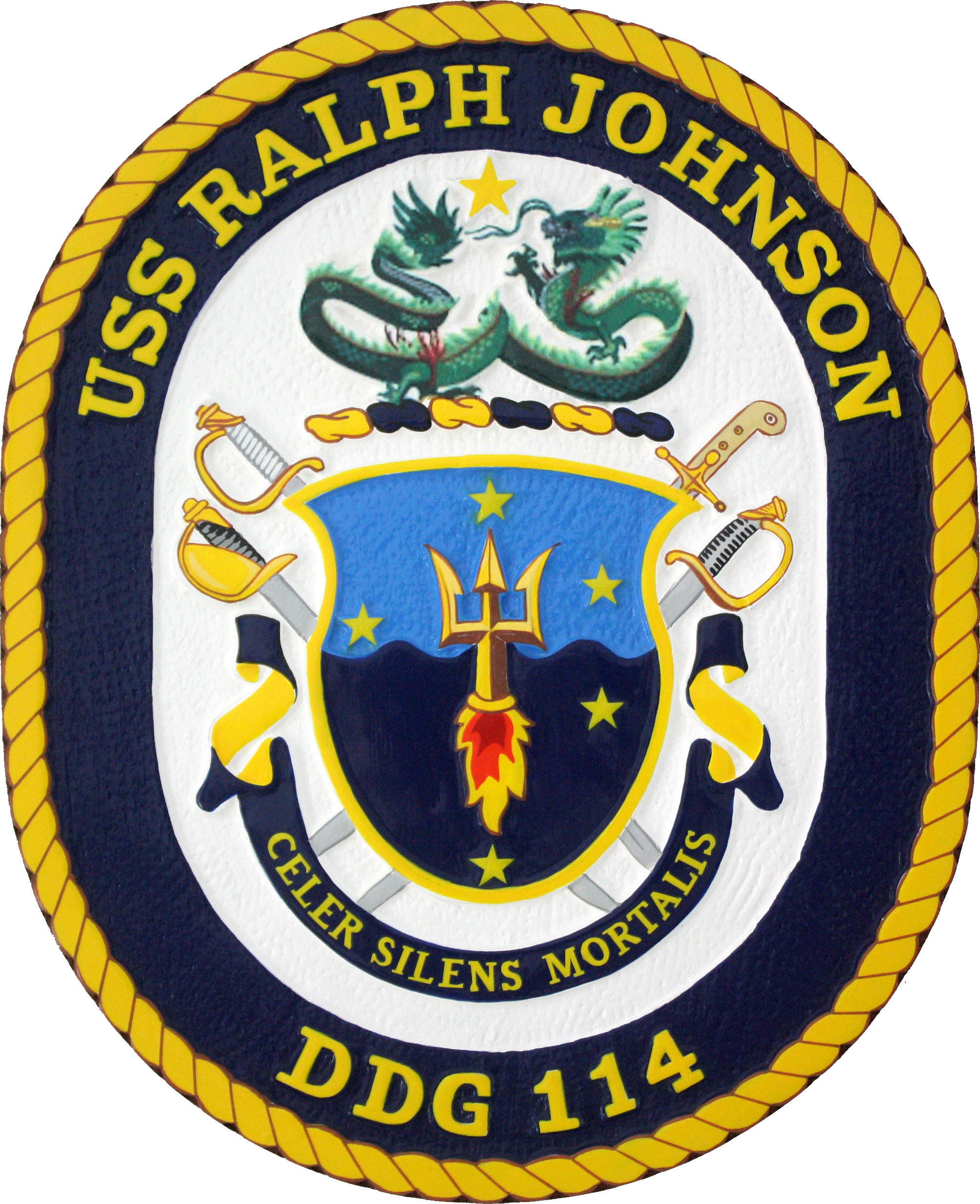 USS Ralph Johnson Ships Crest Plaque