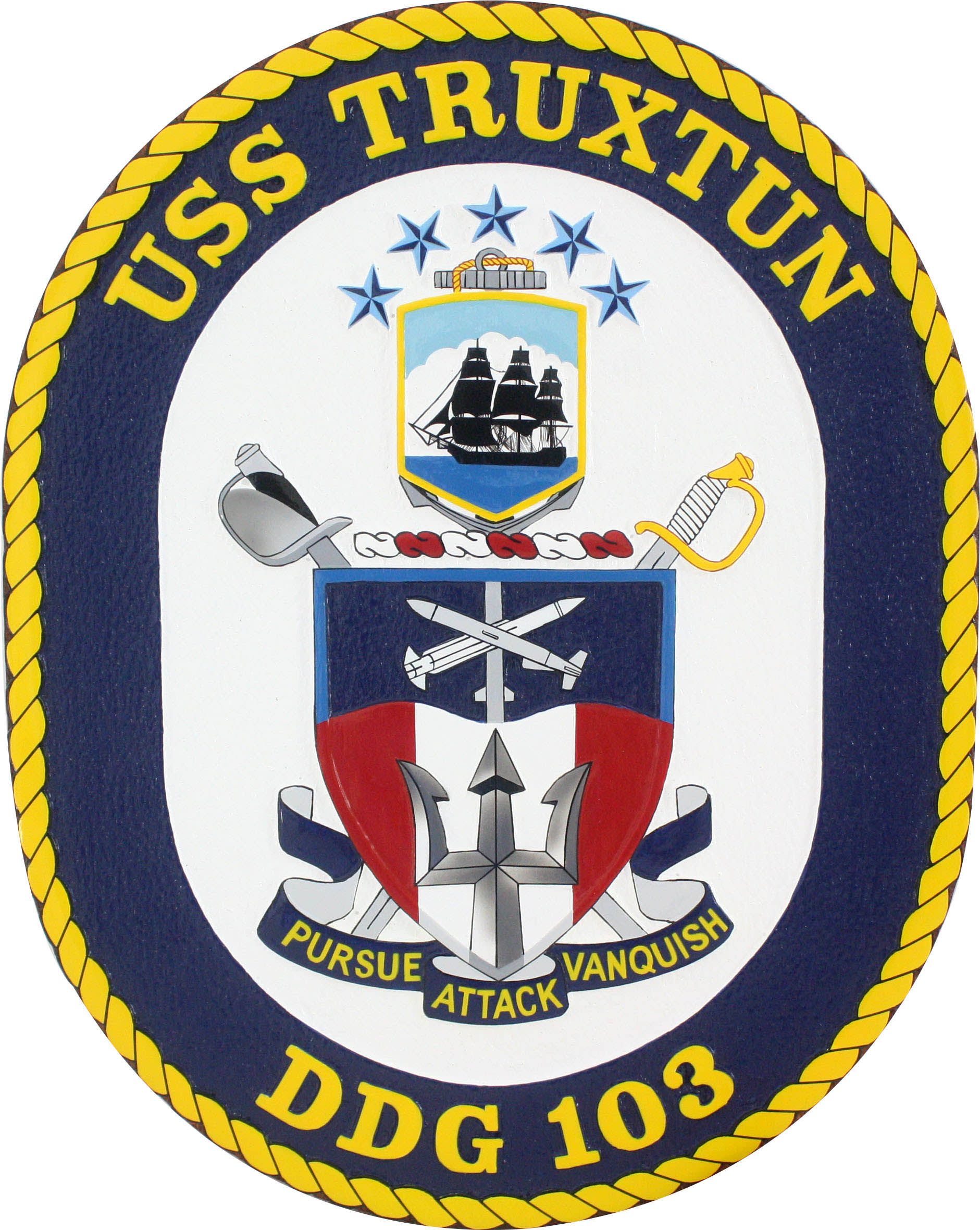 USS Truxtun Ships Crest Plaque
