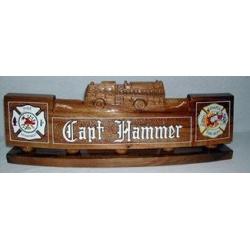 fire department desk nameplate natural