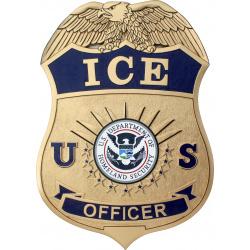 ice badge plaque immigration customs enforcement  in gold finish