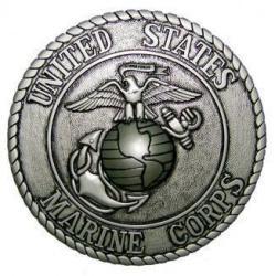 marine corps seal coin plaque silver