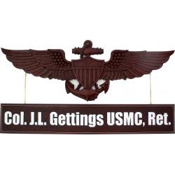 us naval aviator wings plaque  with name plate