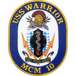 uss warrior mcm 10 ship emblem plaque