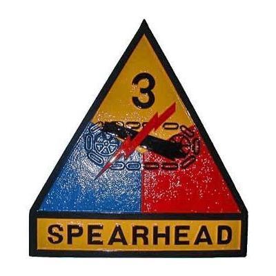 3rd Armored Division Spearhead Patch Plaque