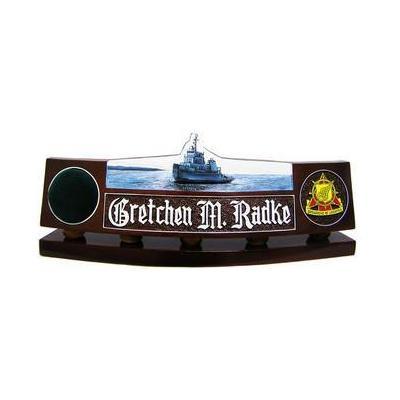 Custom Navy Desk Nameplate