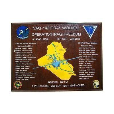 Electronic Attack Squadron 142 Gray Wolves Navy Deployment Plaque