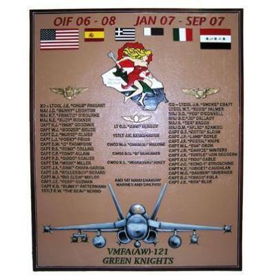 Marine All Weather Fighter Attack Squadron 121 Deployment Plaque