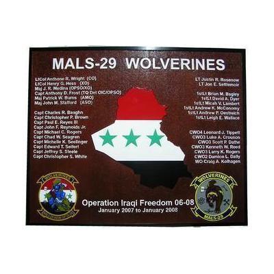 Marine Aviation Logistics Squadron 29 Deployment Plaque
