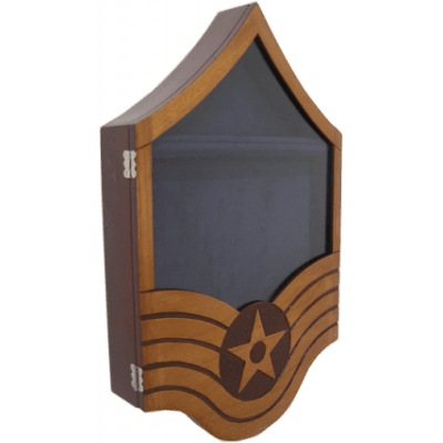 Shadow Box US Air Force E7 Natural Finish