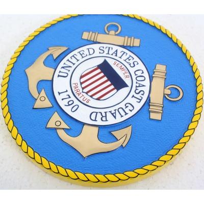 coast guard 0 75 inch thick outdoor hdu plaque showing detail