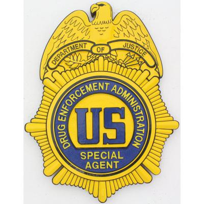 dea badge plaque in gold