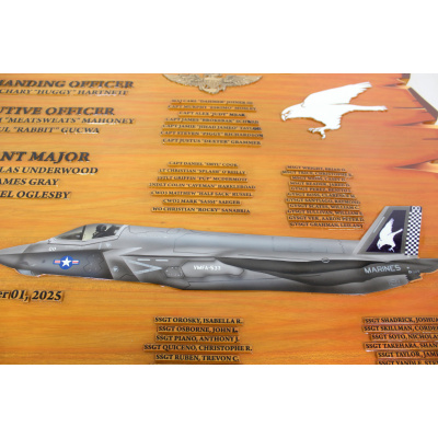example of plankowner plaque showing aircraft detail