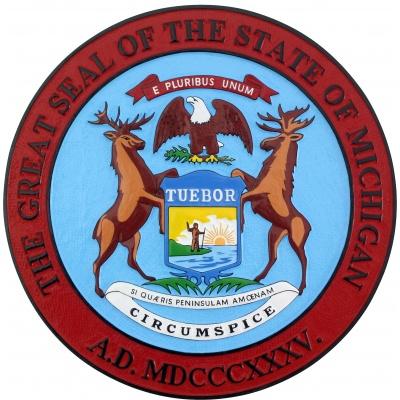 michigan state seal plaque