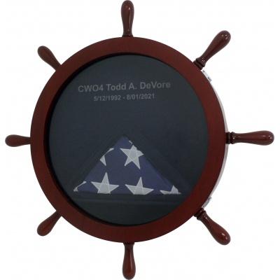 navy shadow box ships wheel