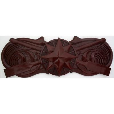 us coast guard coxswain insignia plaque dark wood finish