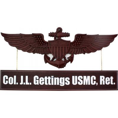 us naval aviator wings plaque  with name plate