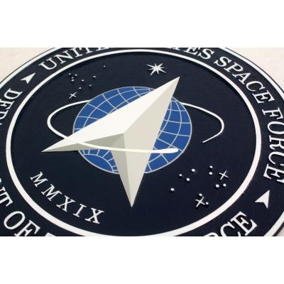 us space force seal in wood plaque