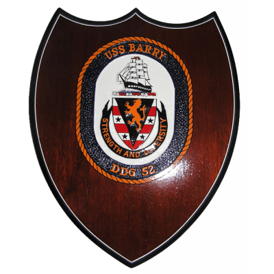 uss barry presentation plaque