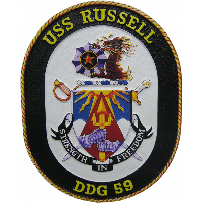 uss russell seal plaque
